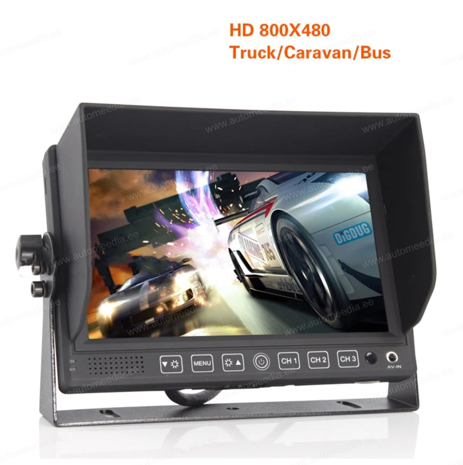 7" tollise ekraaniga veoauto bussi rasketehnika kaamerasüsteem (AHD), ekraan + AHD kaamera 1080P + 20m kaabel